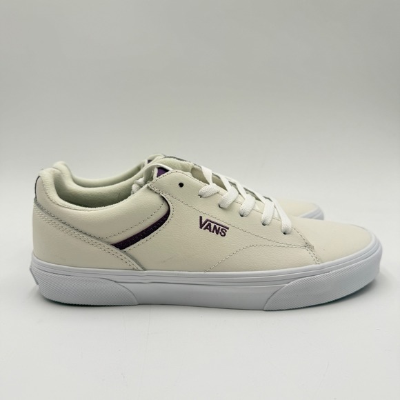 Vans Shoes - VANS Seldan Tumble White Leather Women's Low Top Sneakers Size 10 NEW